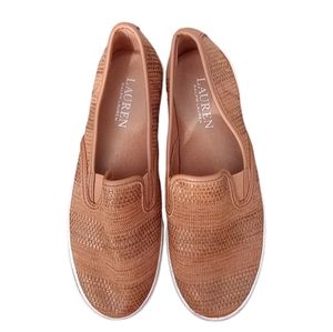 Ralph Lauren Janis Flat Brown Slip On Women's Loafers Sneakers Shoes Size 6B